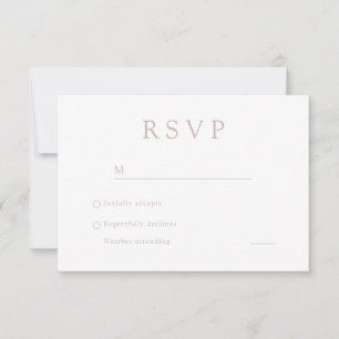 Elegant Dusty Pink & White  Wedding Digital RSVP Invitation