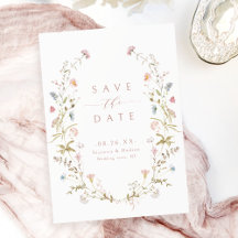Elegant Dusty Pink Wildflower Rustic Boho Wedding