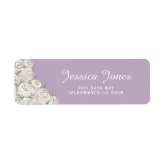 Elegant Dusty Pink With White Rose Return Address Label