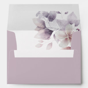 Elegant Dusty Purple Flowers  Envelope