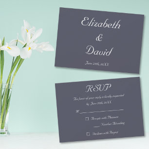 Elegant Dusty Purple Wedding RSVP Invitation Card