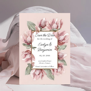 Elegant Dusty Rose Blush Save The Date