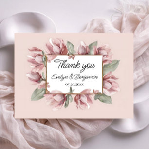 Elegant Dusty rose blush wedding  Thank You Card