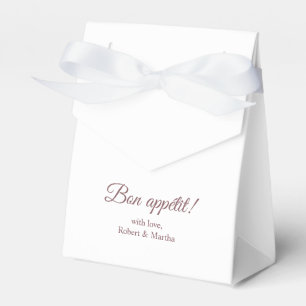 Elegant Dusty Rose Bon Appetit Wedding Favour Box