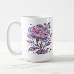 Elegant Dusty Rose Botanical Pattern Design Coffee Mug