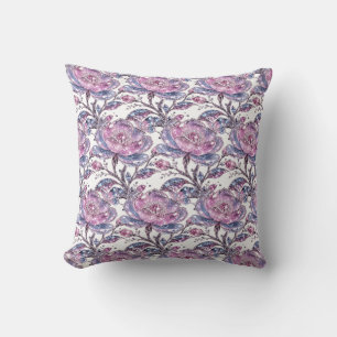 Elegant Dusty Rose Botanical Pattern Design Cushion