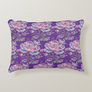 Elegant Dusty Rose Botanical Pattern Design Decorative Cushion