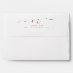 Elegant Dusty Rose Calligraphy Return Address Envelope