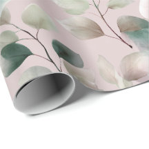 Elegant Dusty Rose Eucalyptus Watercolor Pattern