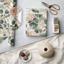 Elegant Dusty Rose Eucalyptus Watercolor Pattern