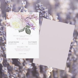 Elegant Dusty rose Floral No Parent Wedding Invitation