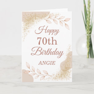 Elegant Dusty Rose Gold 70th Birthday Card