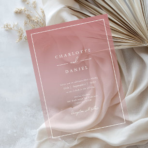 Elegant Dusty Rose Gradient Wedding Acrylic Invitations
