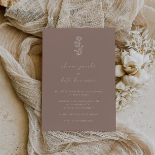 Elegant Dusty Rose Minimal Wedding Invitation