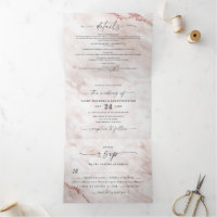 Elegant Dusty Rose Pink Metallic Marble Wedding