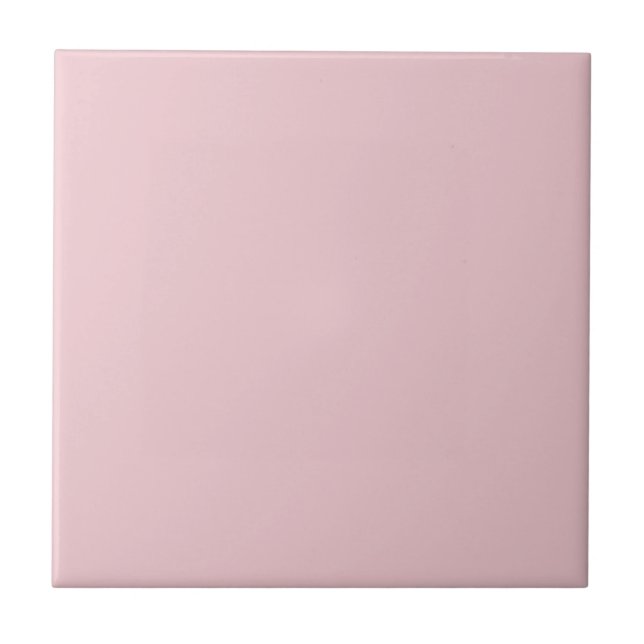 Elegant Dusty Rose Pink Plain Solid Colour Bedroom Ceramic Tile (Front)