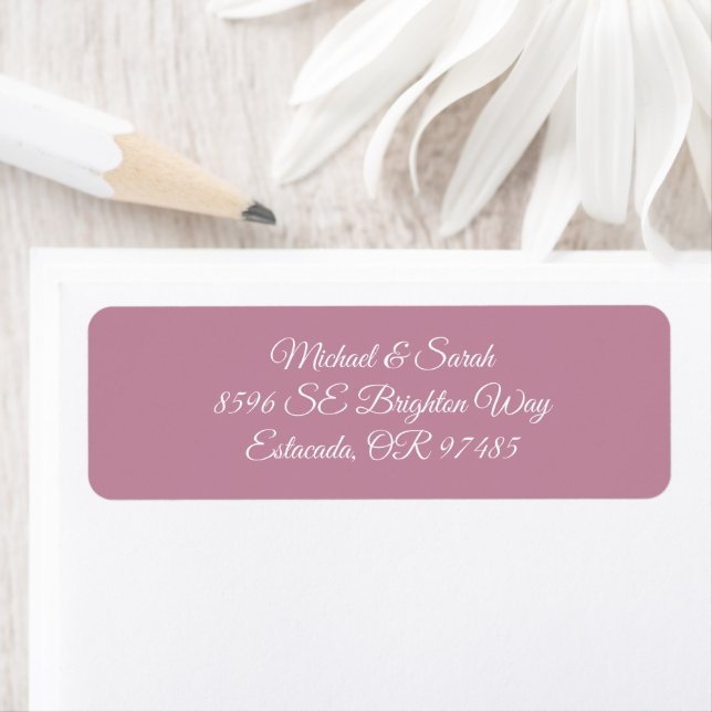 Elegant Dusty Rose Pink Return Address Label (Insitu)