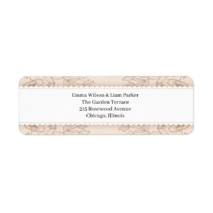 Elegant Dusty Rose Sketched Floral Return Address Label