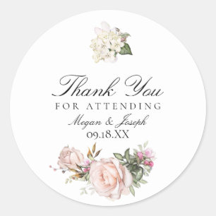 Elegant Dusty Rose Thank You Stickers