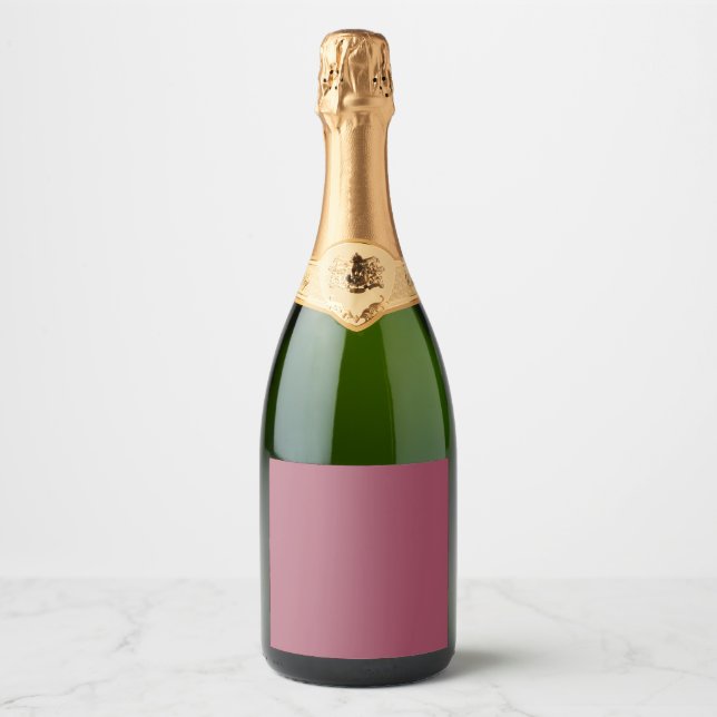 Elegant dusty rose Throw Pillow Sparkling Wine Label (Front)