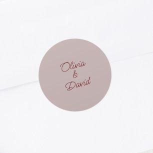Elegant Dusty Rose Wedding Classic Round Sticker