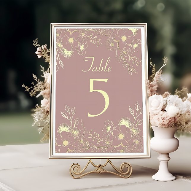 Elegant Dusty Rose Wedding Table Number (Creator Uploaded)