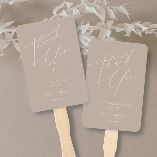 Elegant Dusty Rose Wedding Thank You Hand Fan (Creator Uploaded)