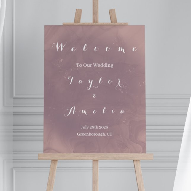 Elegant Dusty Rose Wedding Welcome Sign Poster (Creator Uploaded)