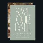 Elegant Dusty Sage Simple Modern Trendy Photo Save The Date<br><div class="desc">Elegant Dusty Sage Simple Modern Trendy Photo Save the Date</div>