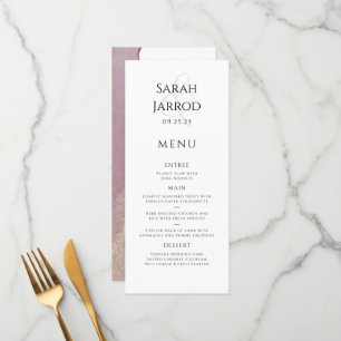 Elegant Dusty Viva Magenta Wedding Menu