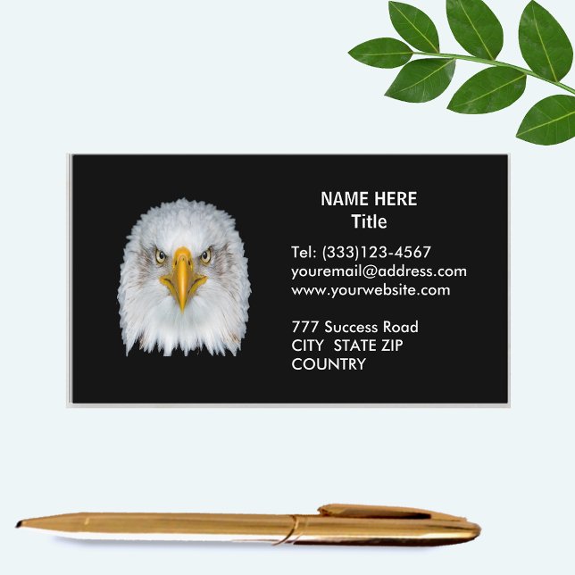 Elegant Eagle on Black and White Business Card (Creator Uploaded)