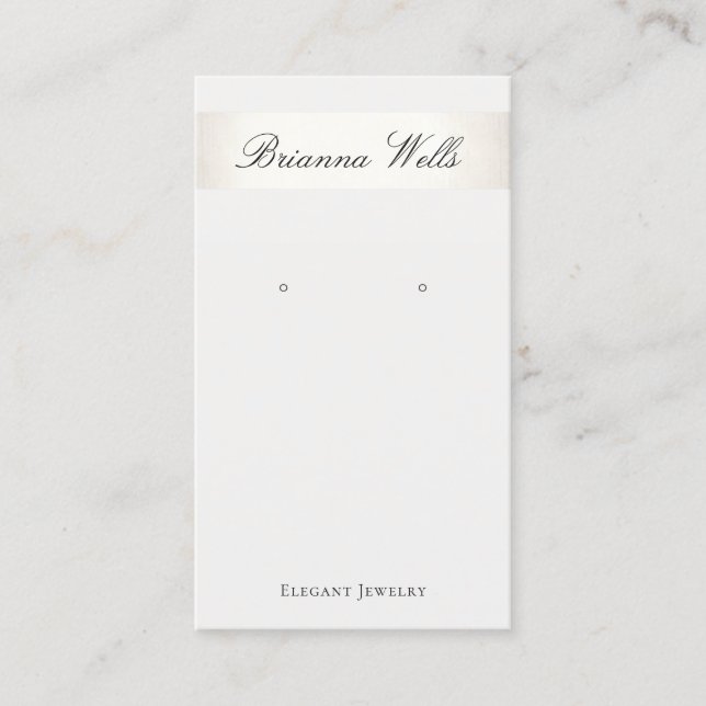 Elegant Earring Display Silver Stripe  Business Card (Front)