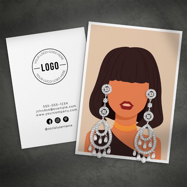 Elegant Earrings Display Card Add your Logo (Creator Uploaded)