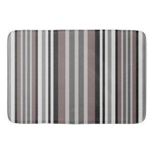 Elegant Earth Tones Brown Savannah Stripes Pattern Bath Mat