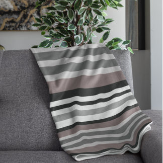 Elegant Earth Tones Brown Savannah Stripes Pattern Throw Blanket