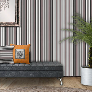 Elegant Earth Tones Brown Savannah Stripes Pattern Wallpaper