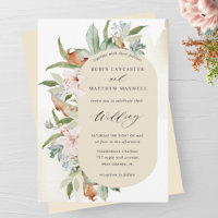Elegant Earthy Blooms, Buttery Beige Oval