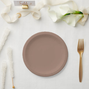 Elegant Earthy Brown Wedding Paper Plate