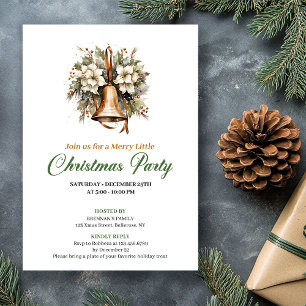 Elegant Earthy Colors Christmas Bell Invitation