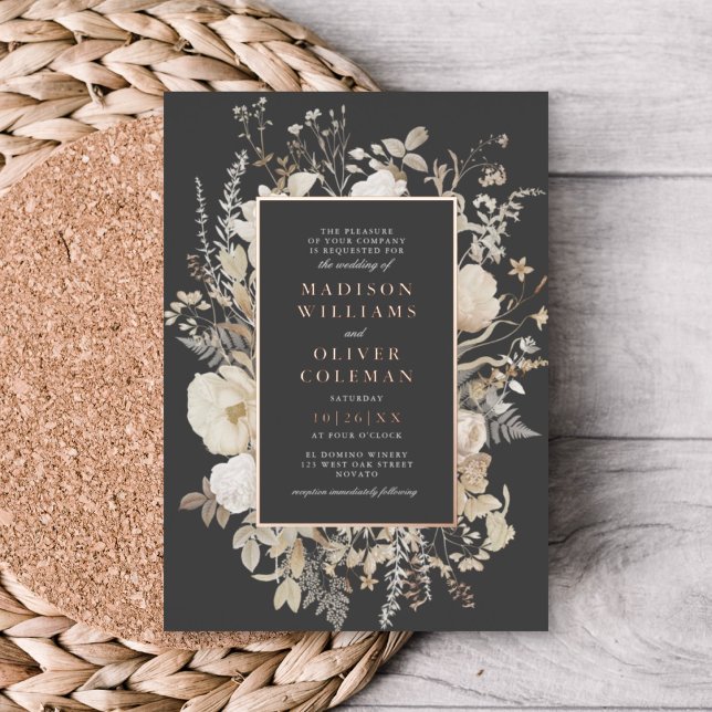 Elegant Earthy Floral Dark Grey Moody Wedding REAL (Creator Uploaded)