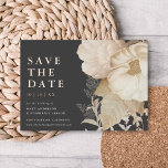 Elegant Earthy Floral Dark Non-Photo Save The Date<br><div class="desc">This gorgeous wedding save the date design features a neutral floral illustration, a moody dark grey background, and elegant typography. This elegant design is a fabulous choice for many styles of events, from classic to boho. You can customise this design even further by adding another photo or additional text to...</div>