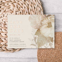 Elegant Earthy Floral Non-Photo Save The Date REAL