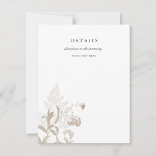 Elegant Earthy Floral White Wedding Enclosure Card