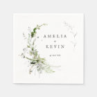 Elegant Earthy Greenery Personalised Names Date