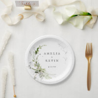 Elegant Earthy Greenery Personalised Names Date