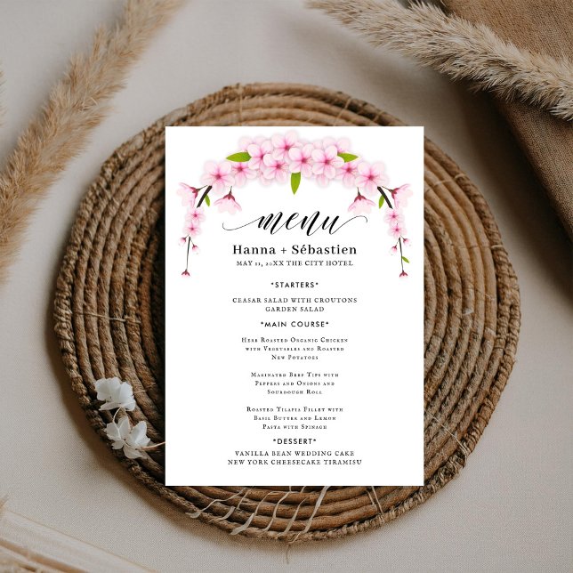 Elegant Earthy Greenery Watercolor Wedding Menu (Creator Uploaded)