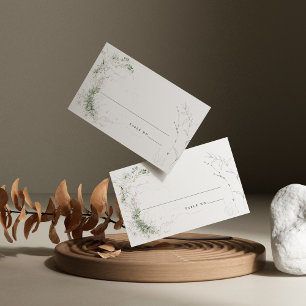 Elegant Earthy Greenery Watercolor Wedding Place Card