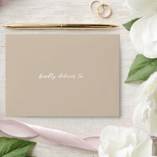 Elegant Earthy Neutral Modern Wedding Envelope