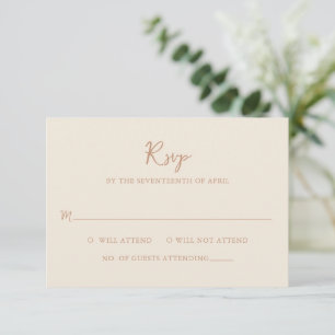 Elegant Earthy Neutrals Modern Wedding RSVP Card