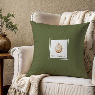 Elegant earthy Nordic style family name Christmas  Cushion